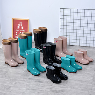 non slip tube boots short waterproof women Rain shoes