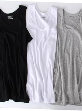 Mens cotton vests sleeveless tight base T shirt 工字背心