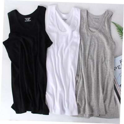 Mens cotton vests sleeveless tight base T shirt 工字背心