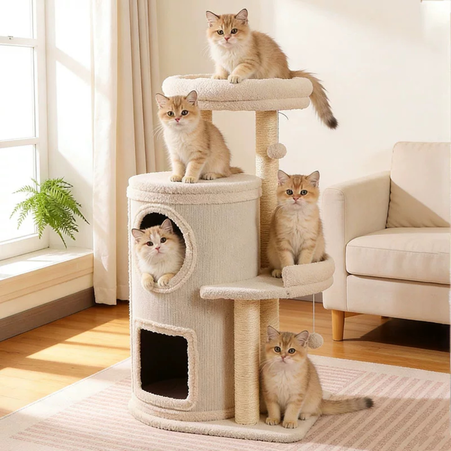 乐吱吱猫爬架家用小户型不占地猫爬柱猫窝一体四季通用剑麻猫磨爪图片