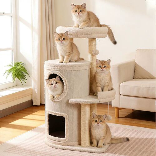 乐吱吱猫爬架家用小户型不占地猫爬柱猫窝一体四季通用剑麻猫磨爪