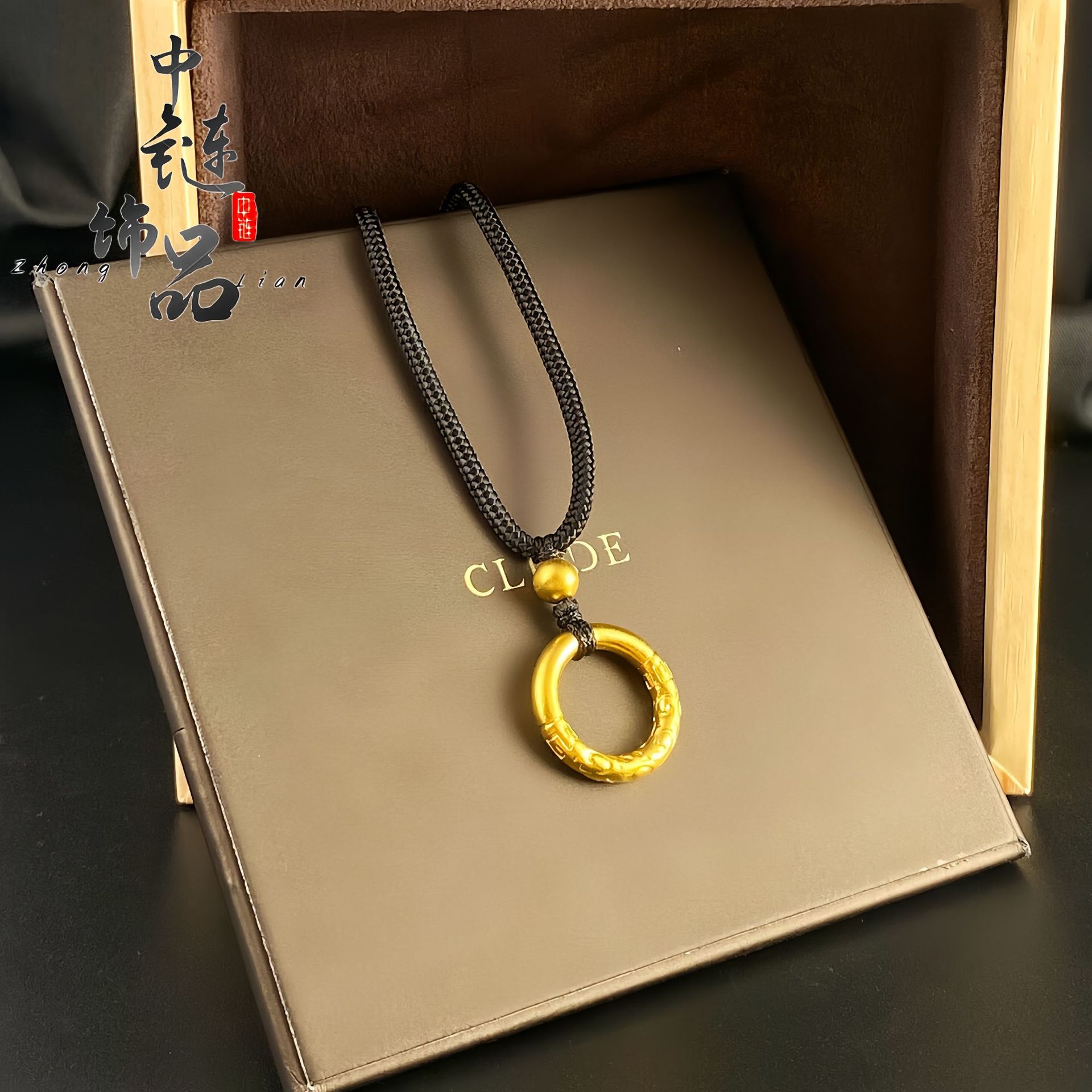 精品越南沙金祥云如意金箍圈编织吊坠古法饰品仿黄金平安扣百搭