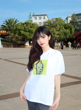 【T】Ethereum Punks #5944 纯棉白色落肩直喷T恤