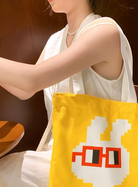 LiL Tu满印斜纹绒竖款托特包