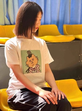 【T】中华小橘猫#09274白色纯棉T恤