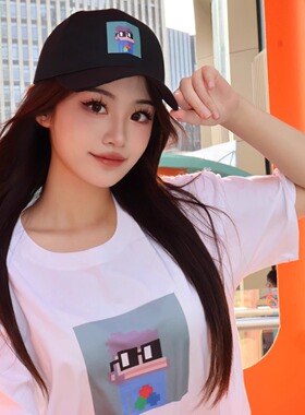 NOUNS#2100纯棉白色落肩直喷春夏男女短袖圆领T恤