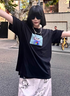 NOUNS#2100黑色纯棉T恤