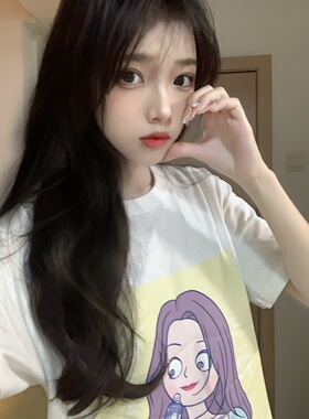 【T藏】十三白头像046 白色加厚纯棉落肩圆领短袖T恤