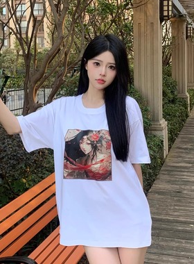 稻原群侠传英杰收藏卡#762白色纯棉落肩春夏男女短袖T恤