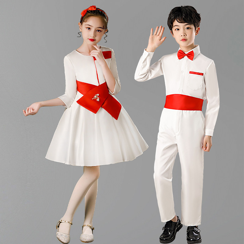 儿童诗歌演出比赛服装男女童礼服