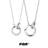 s925纯银莫比乌斯锆石情侣项链男女轻奢小众锁骨链一对送女友礼物