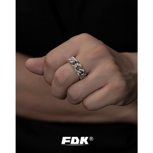 古巴戒指男女情侣对戒潮牌高级感316钛钢男士 Cuba 嘻哈 Basic FDK