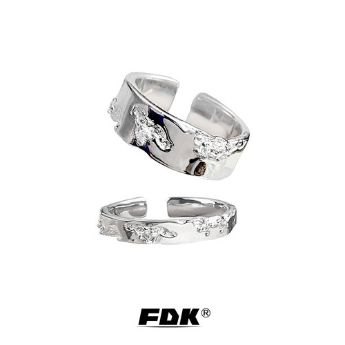 FDK不规则破碎感纹理戒指男生