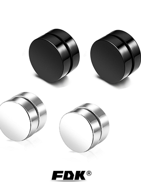 FDK耳夹磁吸耳钉无耳洞耳钉男黑色潮流女生耳夹高级感耳饰