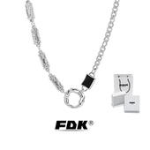 FDK男士 项链拼接钛钢男嘻哈毛衣链吊坠王嘉尔同款 送礼男生可刻字