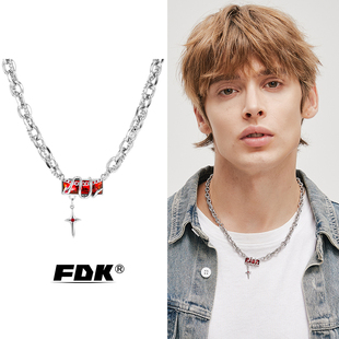 王嘉尔同款灵蛇缠绕星芒项链男士潮痞帅高级感百搭古巴链可定制