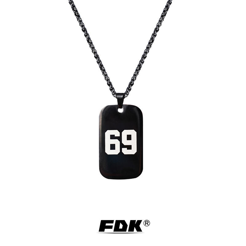 fdk欧美个性时尚数字69军牌项链吊坠嘻哈男女潮情侣男友礼物限定