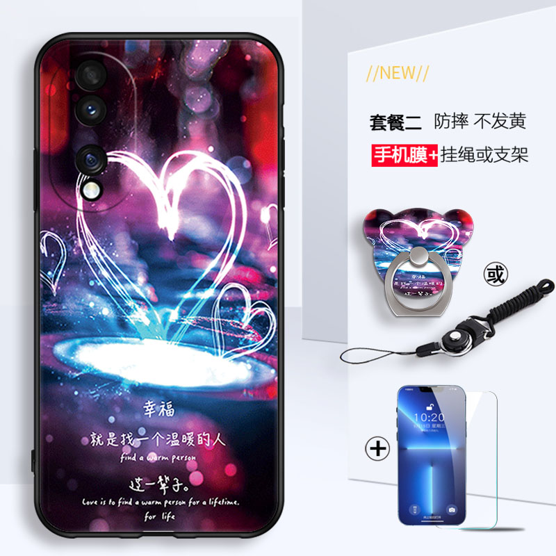 适用honor80手机壳ann一anoo新款荣耀八零液态硅胶套h0nor80男女支架ann一an00膜annanoo镜头保护荣誉80防摔