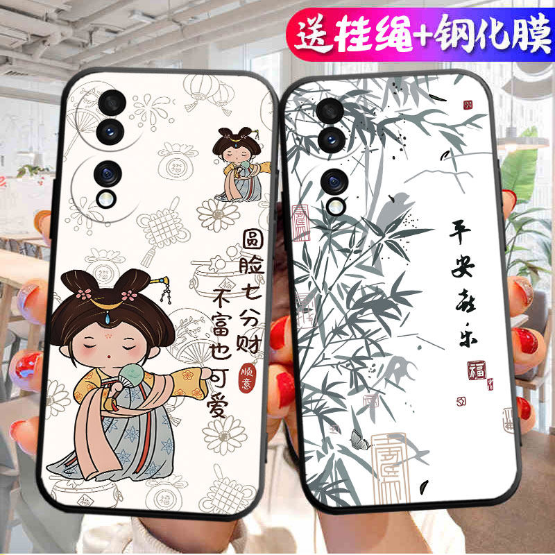 适用华为荣耀70手机壳Honor7O保护套H0N0R70新款曲面屏专用外壳hon0r70卡通X70七零七十全包防摔硅胶男女