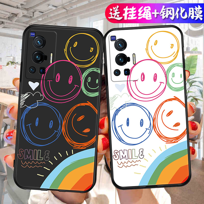 适用于曲屏版vivox70pro手机壳卡通x70 pro保护套vivo v2134a硅胶vox70p 5g全包viv0x70Por外套vovix软x70pr0