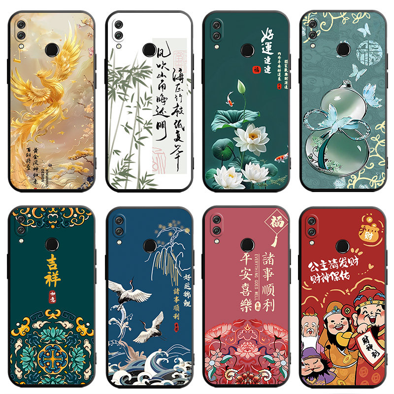 国潮吉祥富贵华为荣耀8X手机壳。jsn-al00a全包jsntl00防摔jsnalooa卡通honor8x男女软胶hnonr8x磨砂8叉套