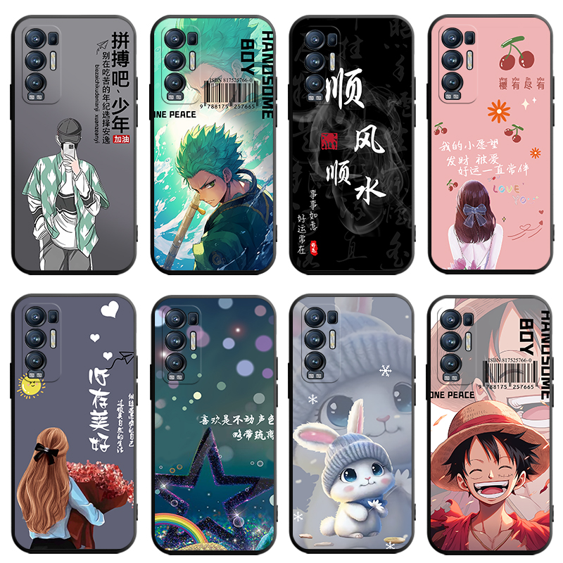 适用于oppoReno5Pro+手机壳PDRM00新款PDRT00个性卡通0pp0reno5pr0+软硅胶findx3neo防摔ren05pro+保护套男女