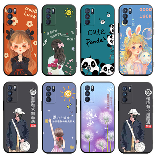 适用于opporeno6pro手机壳PEPM00软套Reno6pro手机膜oop r6pro 5g贴模0PP0Ren06pr0卡通Ren06pr0国潮风硅胶女