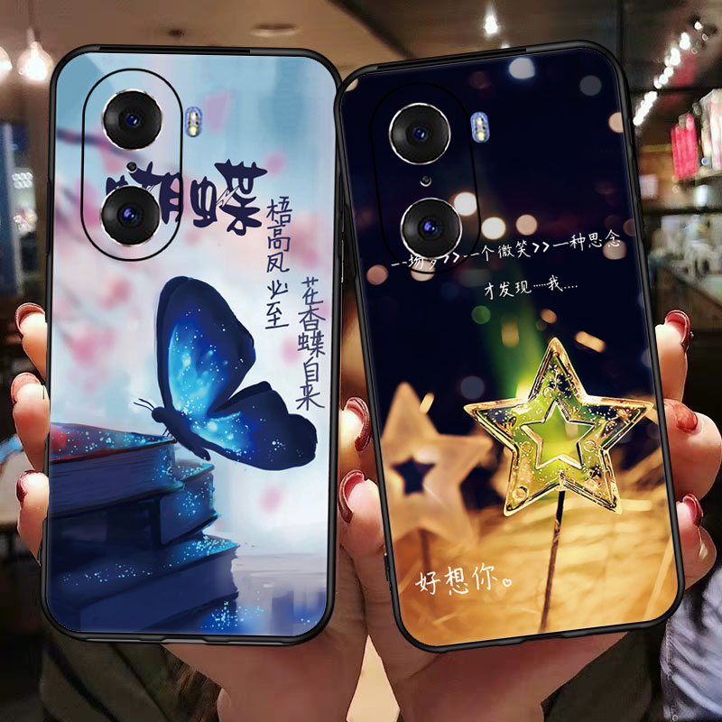 适用荣耀60手机壳新款华为Honor60全包防摔LSA一AN00曲屏专用ANOO硅胶6O保护-套LSAAN曲面屏外壳六十女男六零