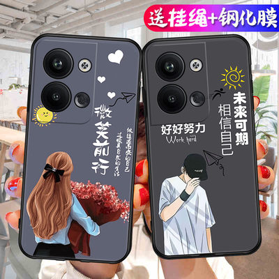 适用opporeno9pro手机壳荷花PGX110防爆膜0pp0reno9pr0软oporeno9por卡通oppren09pro简约op0reao9pro保护套