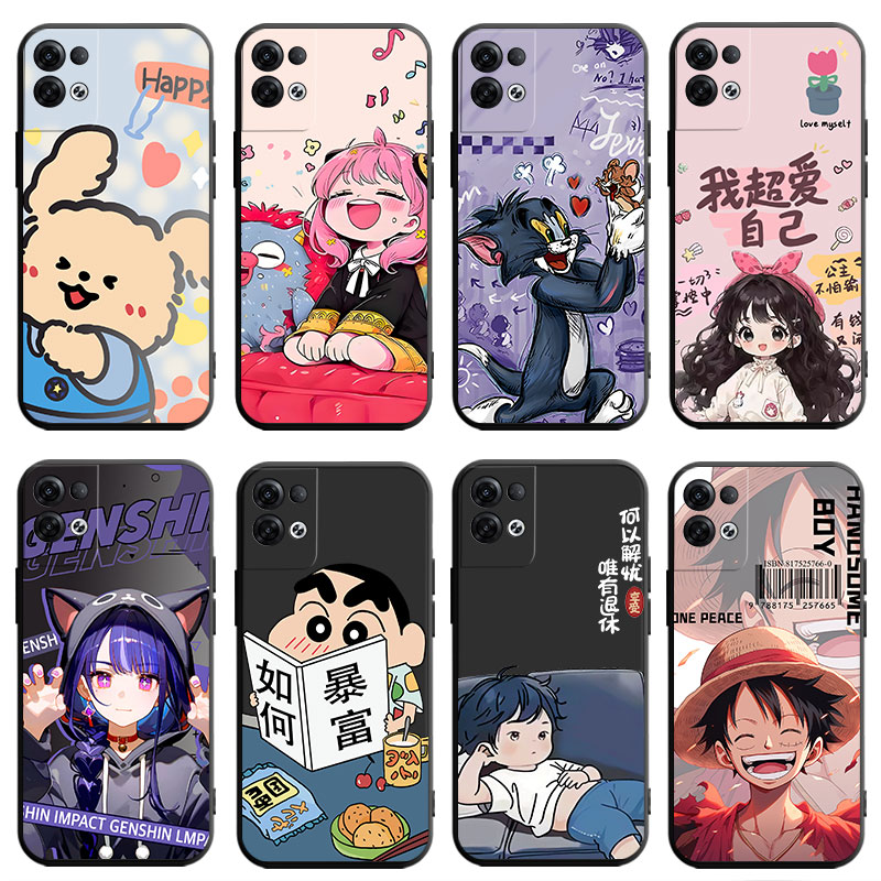 适用于opporeno8pro+手机壳opop保护套reno8+新款Ren08pro+可爱Renon8Pro+学生PFZM10彩绘Ren08+动漫8Por+软