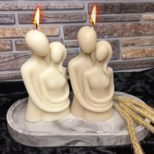 Large D Romantic Couple Portrait Lovers Silicone Candle