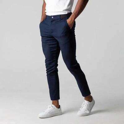 Active Chinos Comfortable Men Long Pants Stylish Slim Fit An