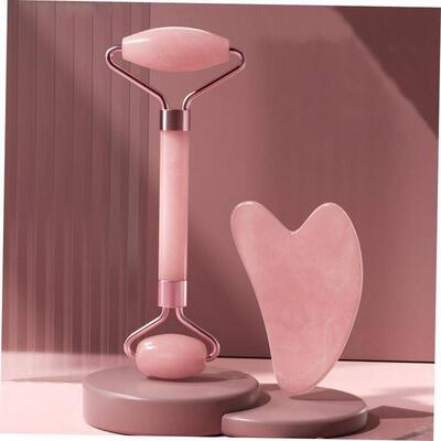 Pink Gua Sha Roller Massager Rose Resin Scraping Facial Ski1