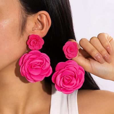 Multi-color Flower Earrings Simulation Large Earrings Imitat