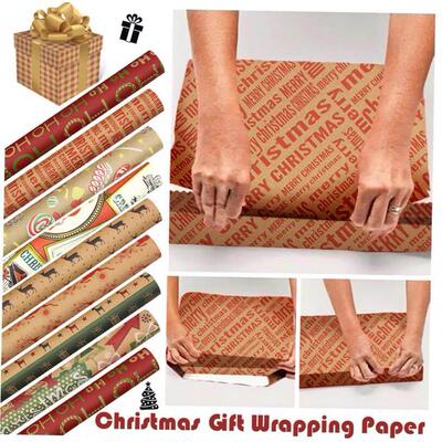 Christmas diy wrapping paper set Christmas kraft paper Chris