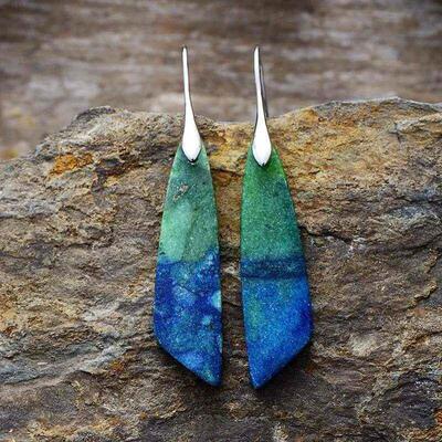Bohemian Emperor Stone Geometric Pendant Earring Popular Nat