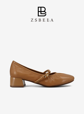 zsbella“可以跳舞的高跟鞋”澳大利亚小羊皮4cm单鞋