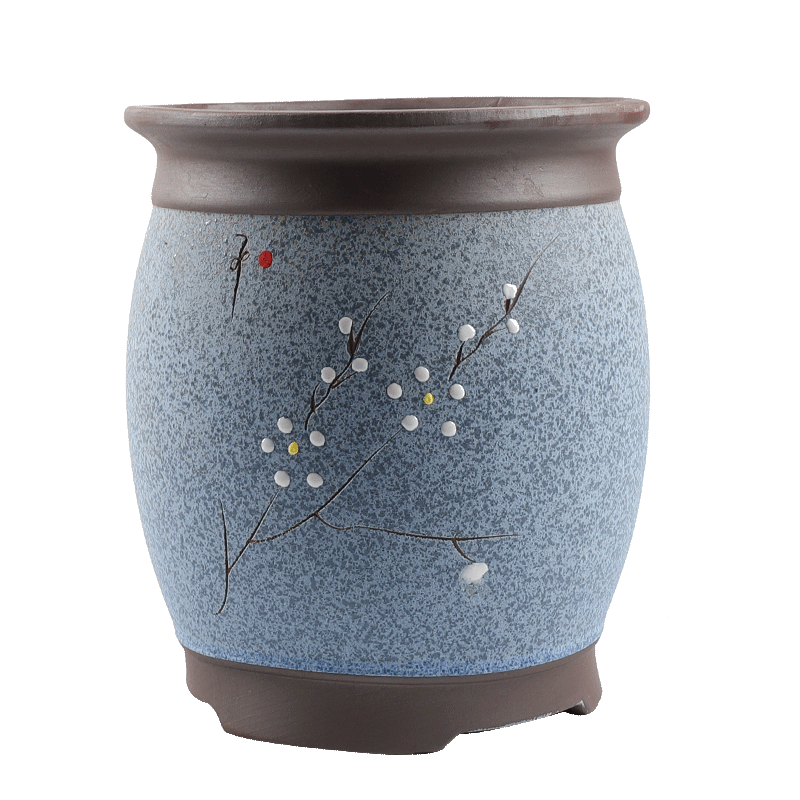 紫砂大口径花盆粗陶透气中国风盆景盆栽陶瓷兰花特价大号君子兰盆