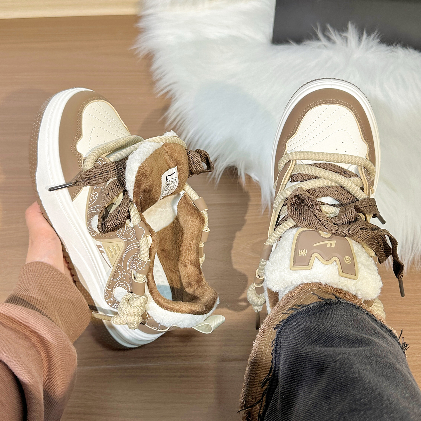 回力冬季加绒板鞋男鞋2025新款