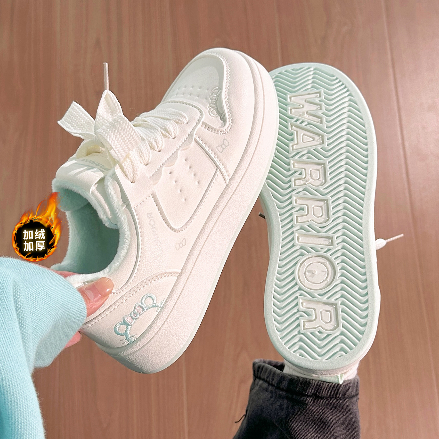 回力kt猫加绒小白鞋女2025秋冬