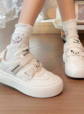 回力卡通魔术贴小白鞋女鞋2026新款春季百搭运动休闲鞋学生板鞋女