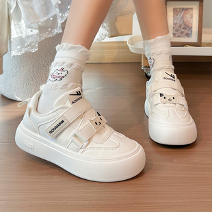 回力卡通魔术贴小白鞋女鞋2026新款春季百搭运动休闲鞋学生板鞋女