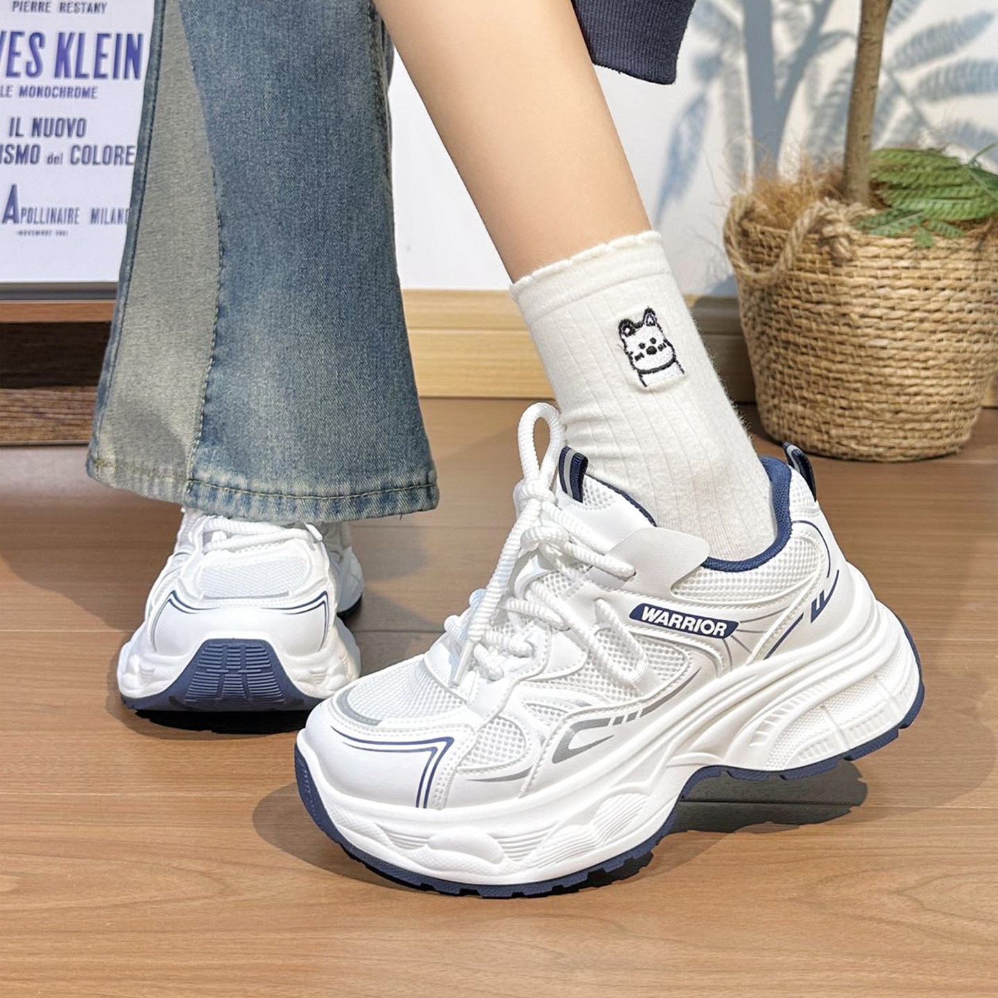 回力网面透气老爹鞋女2026春夏季新款防滑跑步鞋ins潮增高运动鞋