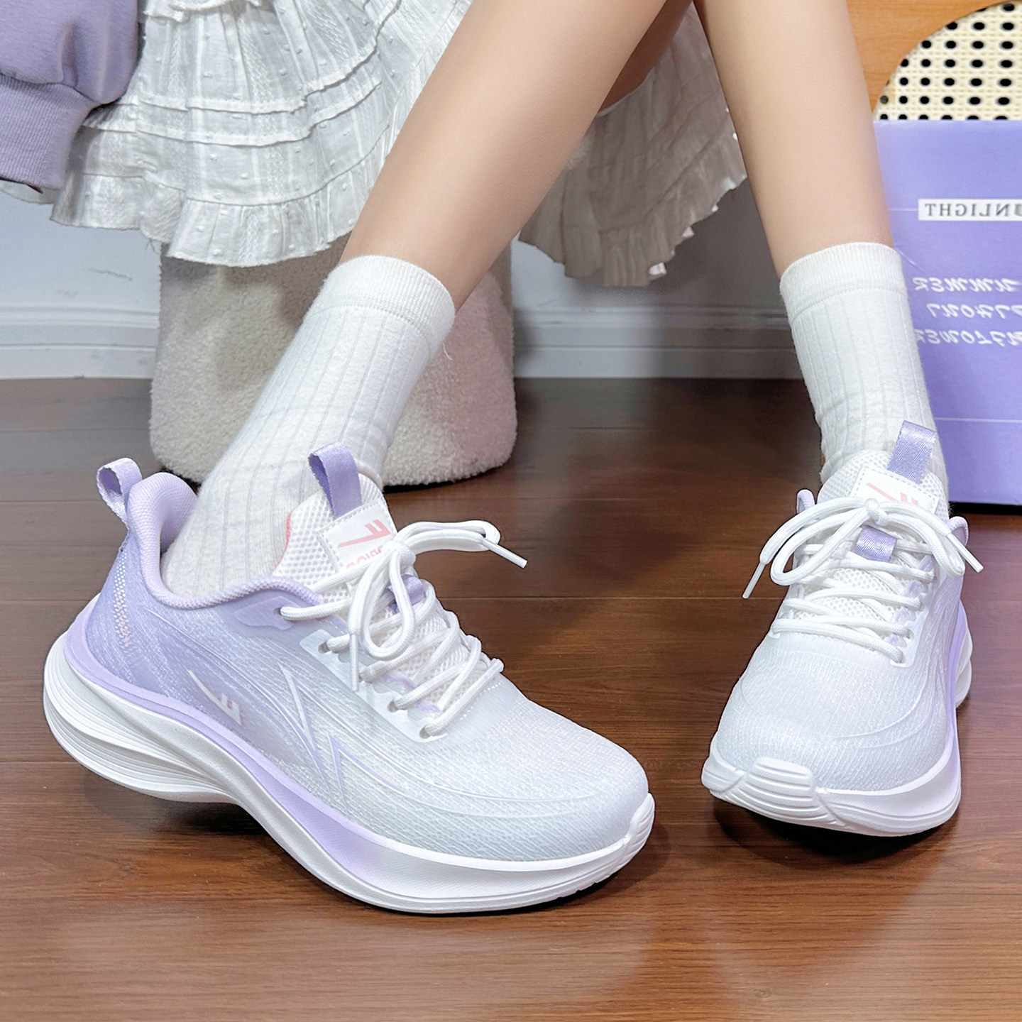 回力软底运动鞋女款2026新款春夏透气防滑减震初中生军训跑步鞋子