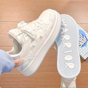 回力雾雳蓝小白鞋女春季新款原创卡通板鞋女厚底初中生运动鞋子女