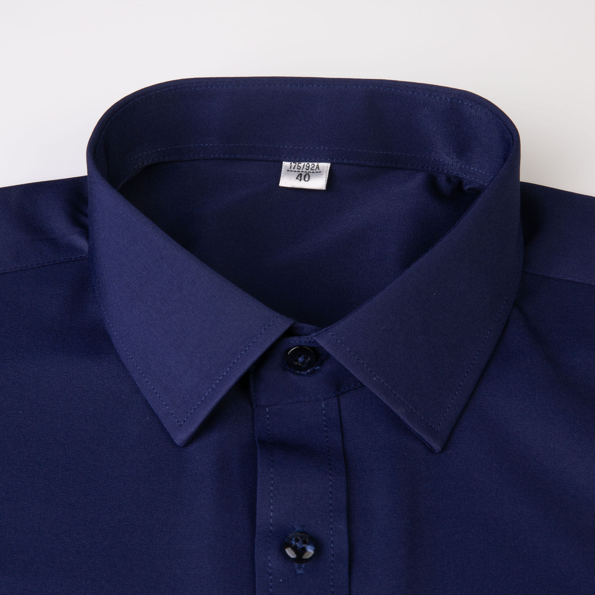 男士弹力免烫藏蓝色工作短袖衬衫