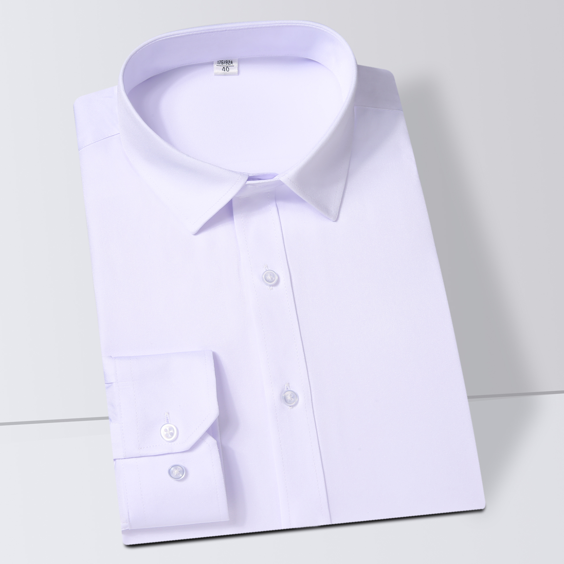 男装弹力免烫白色工装工作服衬衫