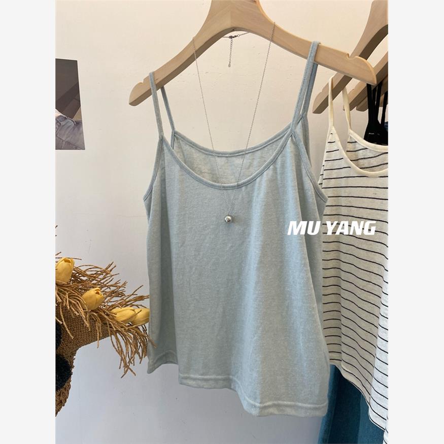 好舒呼~软绵绵的竹节棉吊带温柔调百搭内搭打底背心春夏季女上衣
