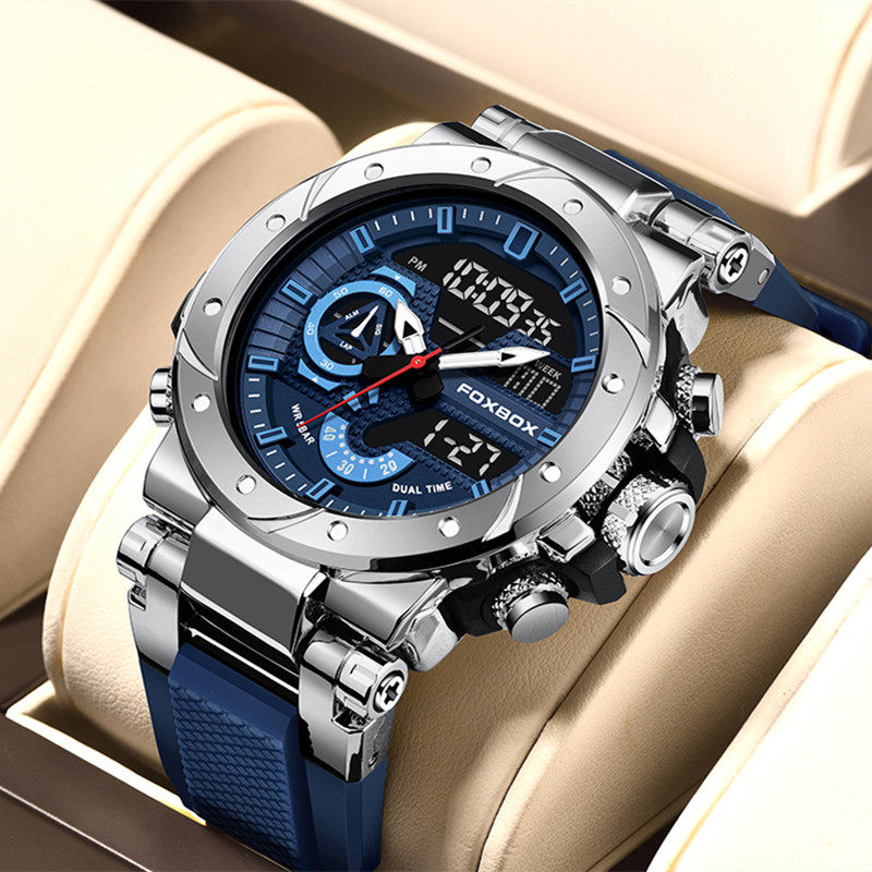 青少年运动手表男款夜光多功能电子表中学生高中生大表盘石英腕表