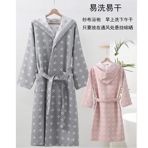 带帽纱布男女纯棉柔软